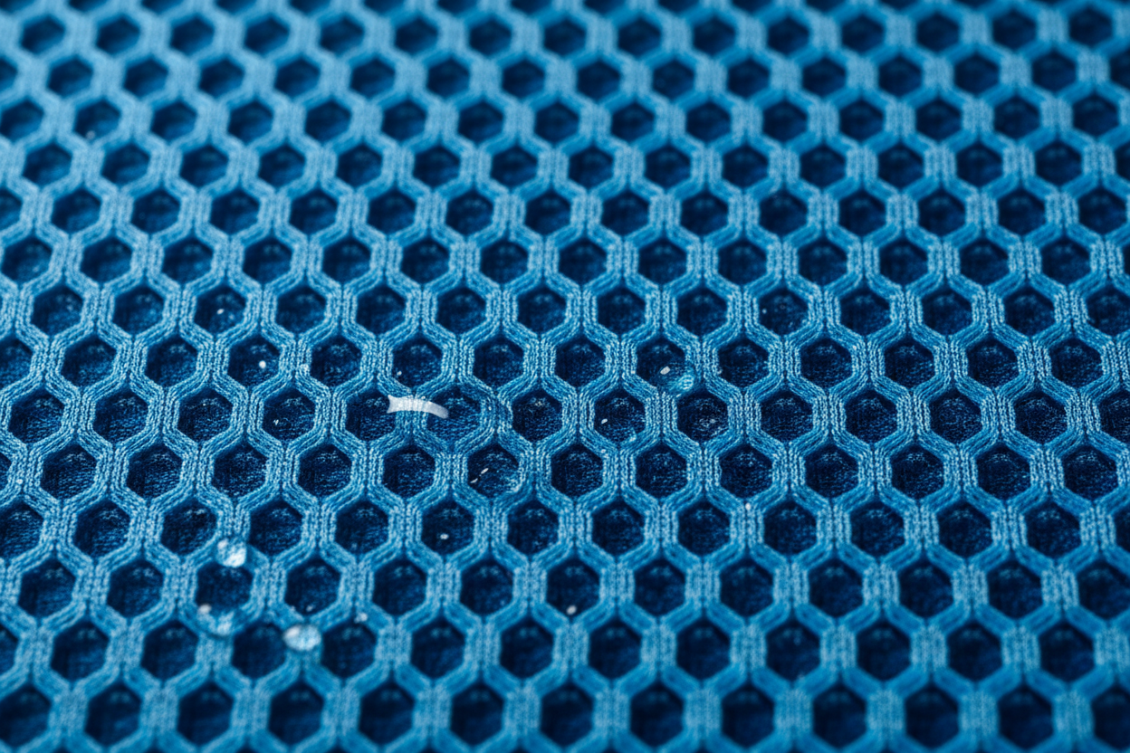 2 à 3 images techniques : gros plans sur les matières, coutures, respirabilité, détails portés en mouvement. tee shirt running techniques 